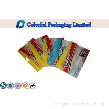 Aluminum lined Plastic Fishing Lure Packaging Bags With Col